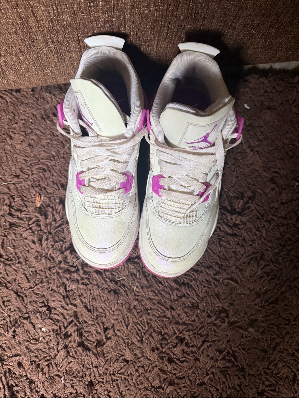 Jordan Kids White and Pink Sneakers